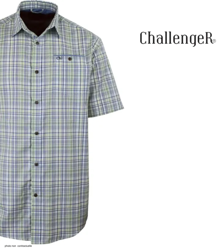 CHALLENGER CH4011 Chemise Manches Courtes Infroissable Vert
