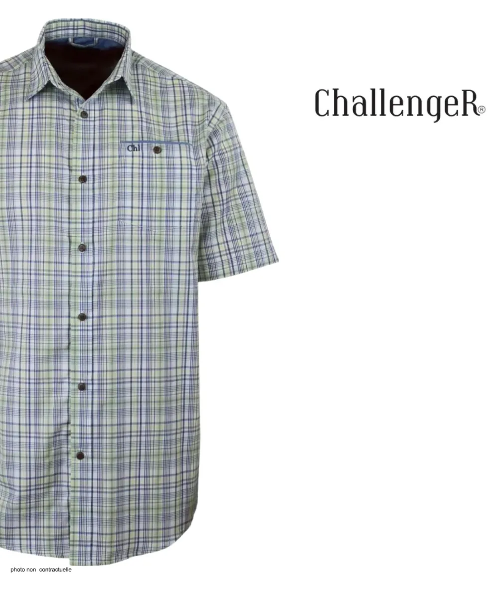 CHALLENGER CH4011 Chemise Manches Courtes Infroissable Vert
