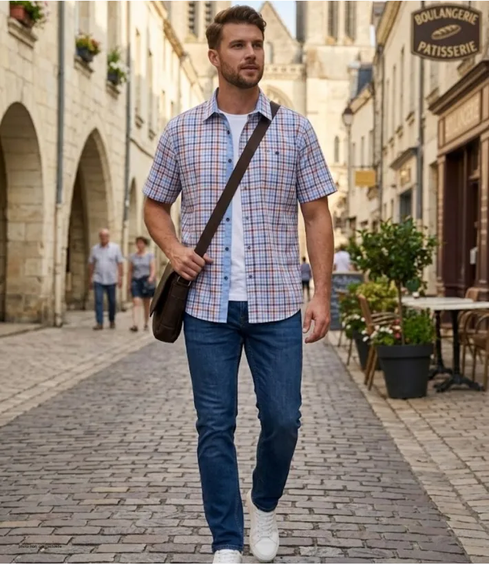 CHALLENGER CH4012 Chemise Manches Courtes Coupe Confort