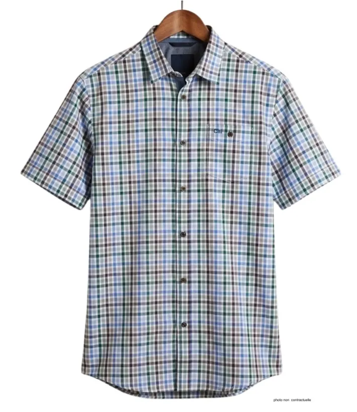 CHALLENGER CH4013 Chemise Manches Courtes Confort Vert