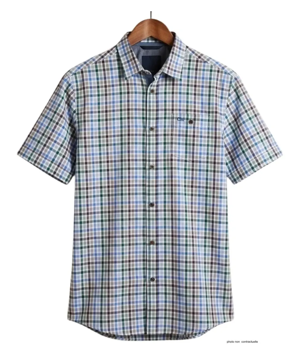 CHALLENGER CH4013 Chemise Manches Courtes Confort Vert
