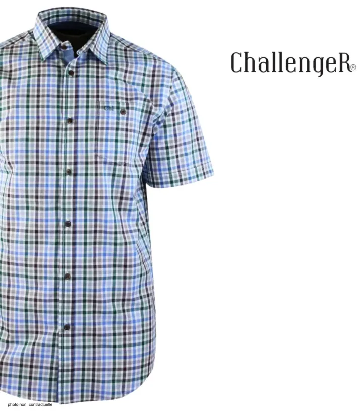 CHALLENGER CH4013 Chemise Manches Courtes Confort Vert