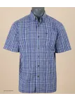 CHALLENGER CH4014 Chemise Manches Courtes Pur Coton Bleu