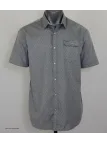 CHALLENGER CH4023 Chemise Manches Courtes Pur Coton Gris