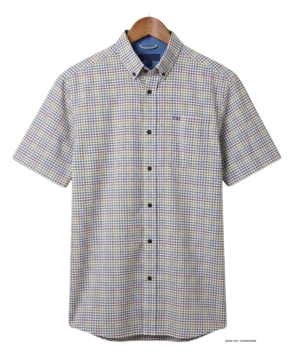 CHALLENGER CH4027 Chemise Manches Courtes Coton Carreaux