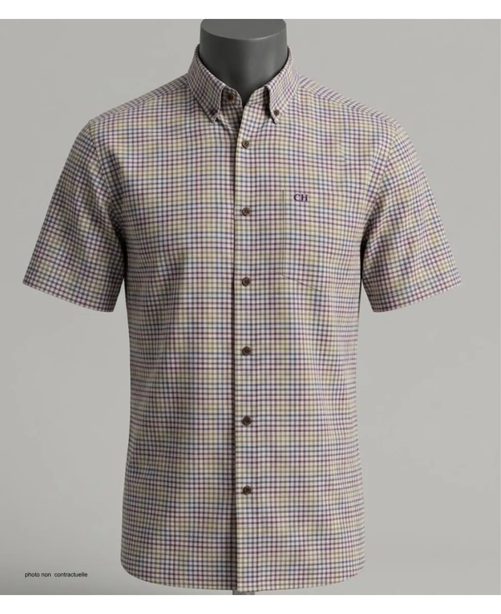 CHALLENGER CH4027 Chemise Manches Courtes Coton Carreaux