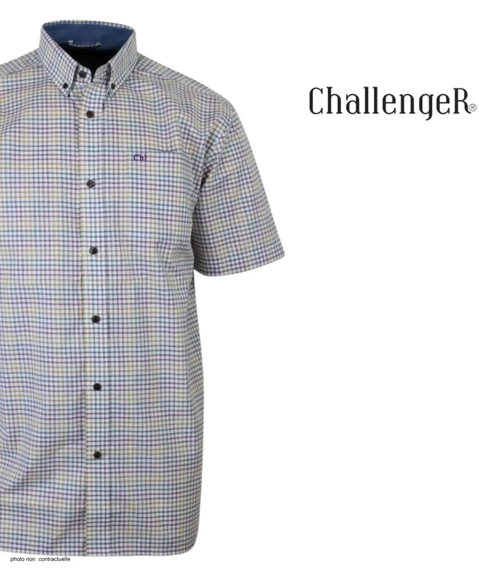 CHALLENGER CH4027 Chemise Manches Courtes Coton Carreaux