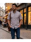 CHALLENGER CH4027 Chemise Manches Courtes Coton Carreaux