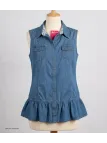 Axone Denim-Confort Tunique en jean bleu coton ample