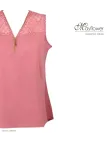 Mayflower CHF3053D Chemisier uni sans manches rose en crêpe