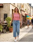 Mayflower CHF3053D Chemisier uni sans manches rose en crêpe