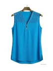 Mayflower CHF3053C Top sans manches bleu turquoise zippé