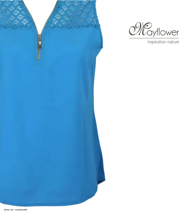 Mayflower CHF3053C Top sans manches bleu turquoise zippé