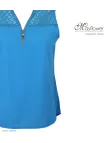 Mayflower CHF3053C Top sans manches bleu turquoise zippé
