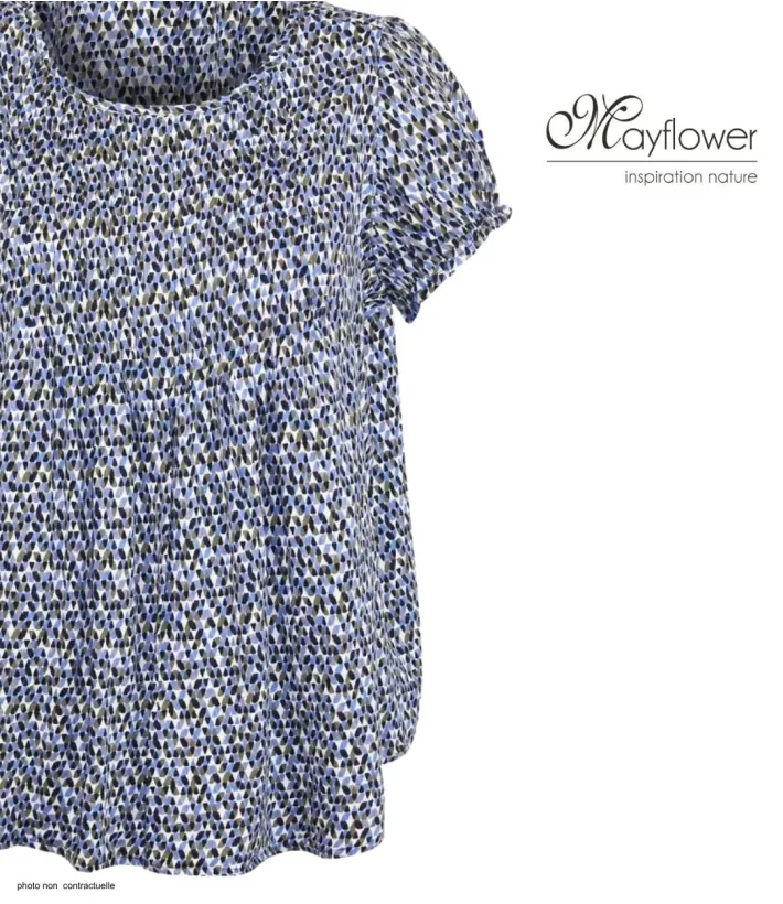 Mayflower CANDIE1 Chemisier viscose bleu vert kaki noir
