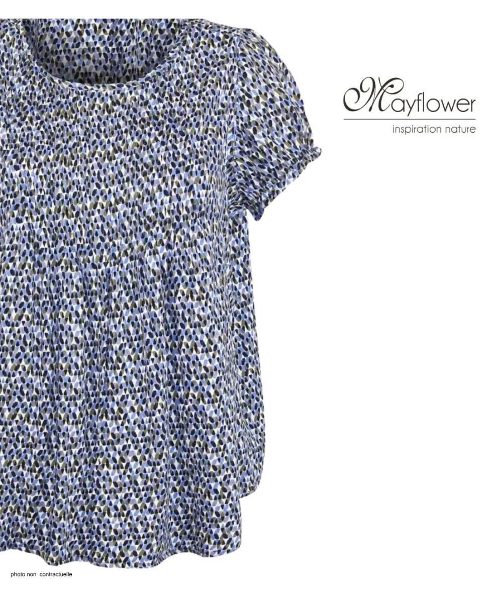 Mayflower CANDIE1 Chemisier viscose bleu vert kaki noir