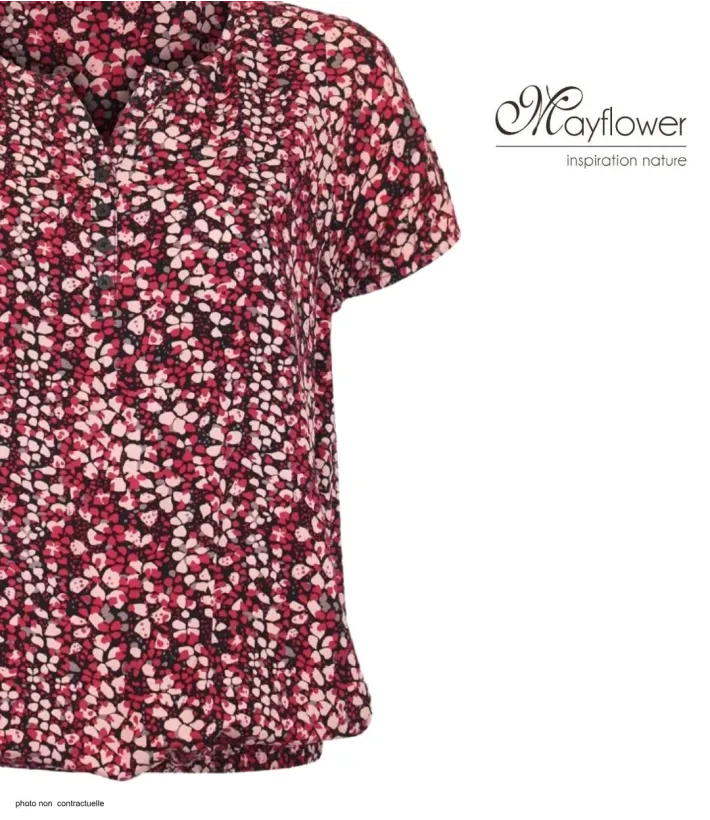 Mayflower COSIMA1 Tunique viscose rose rouge noir fluide
