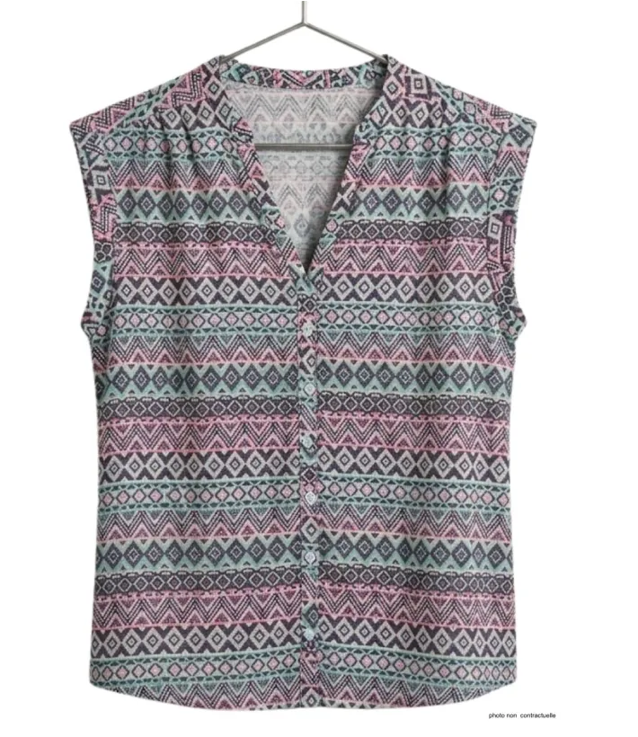 MAYFLOWER LE1805 Chemisier sans manches en viscose fluide