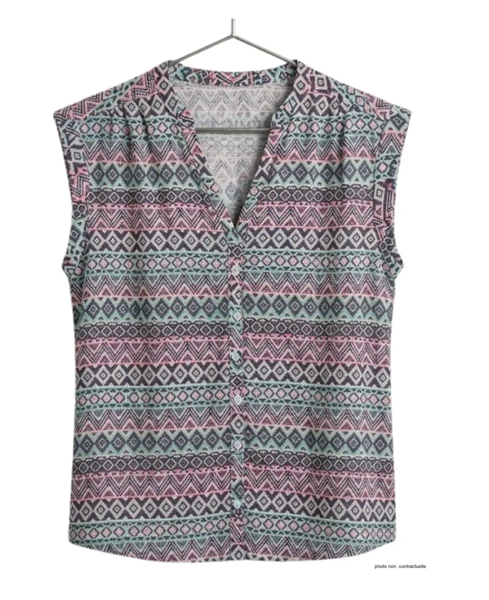 MAYFLOWER LE1805 Chemisier sans manches en viscose fluide