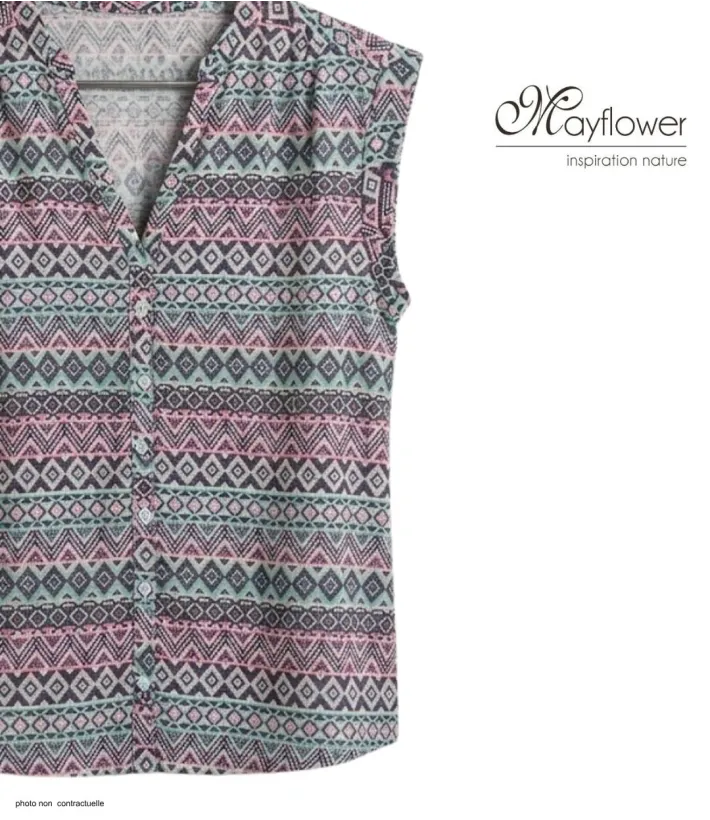 MAYFLOWER LE1805 Chemisier sans manches en viscose fluide