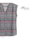 MAYFLOWER LE1805 Chemisier sans manches en viscose fluide