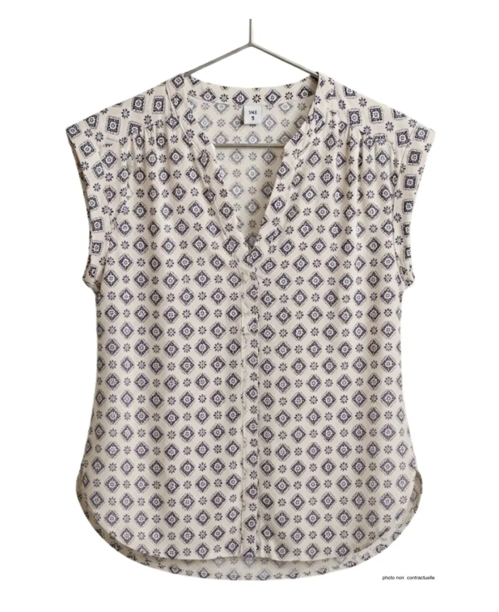 MAYFLOWER LE1806 Chemisier sans manches en viscose fluide