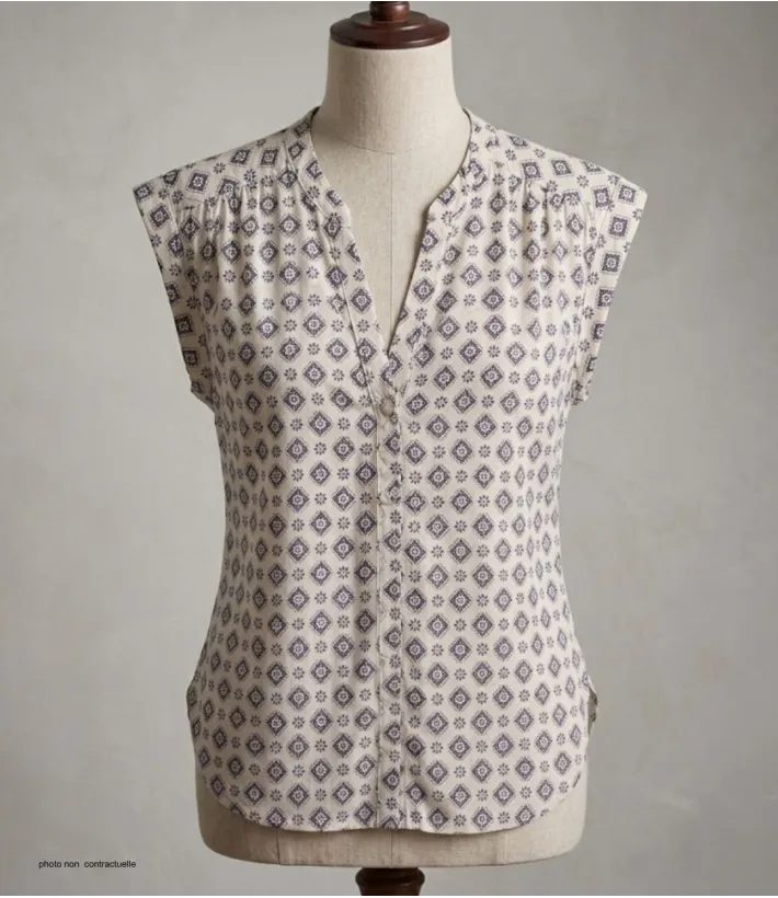 MAYFLOWER LE1806 Chemisier sans manches en viscose fluide