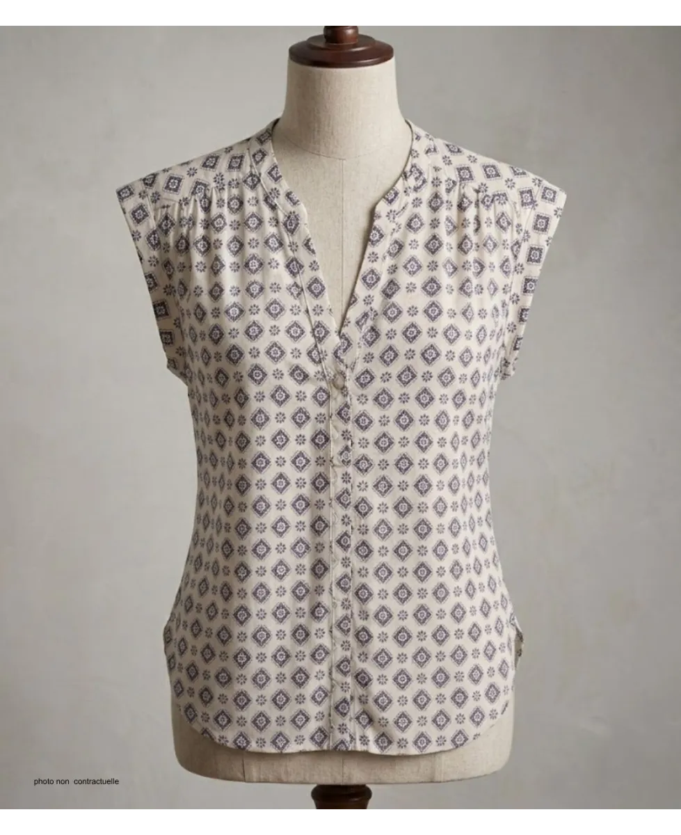 MAYFLOWER LE1806 Chemisier sans manches en viscose fluide