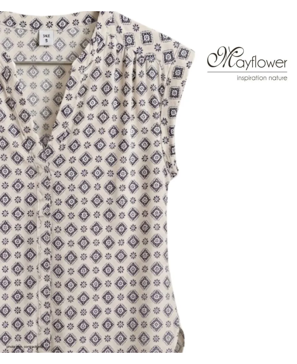 MAYFLOWER LE1806 Chemisier sans manches en viscose fluide