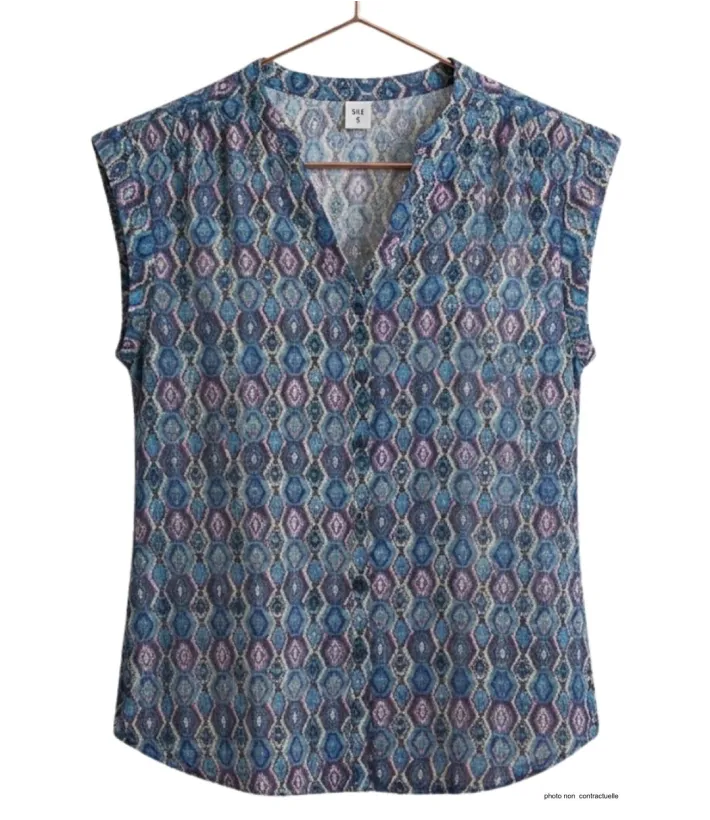 MAYFLOWER N1121A Chemisier sans manches en viscose fluide