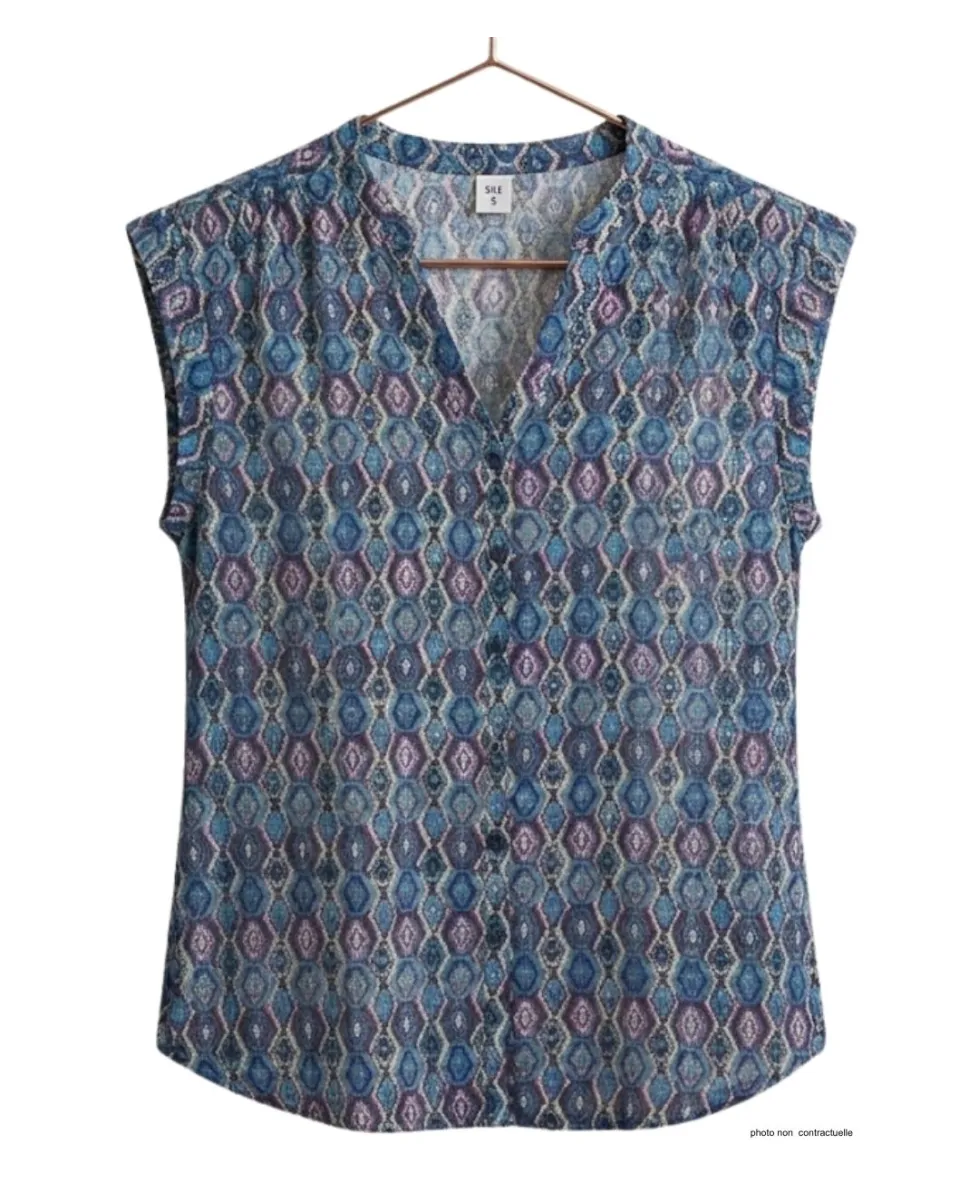 MAYFLOWER N1121A Chemisier sans manches en viscose fluide