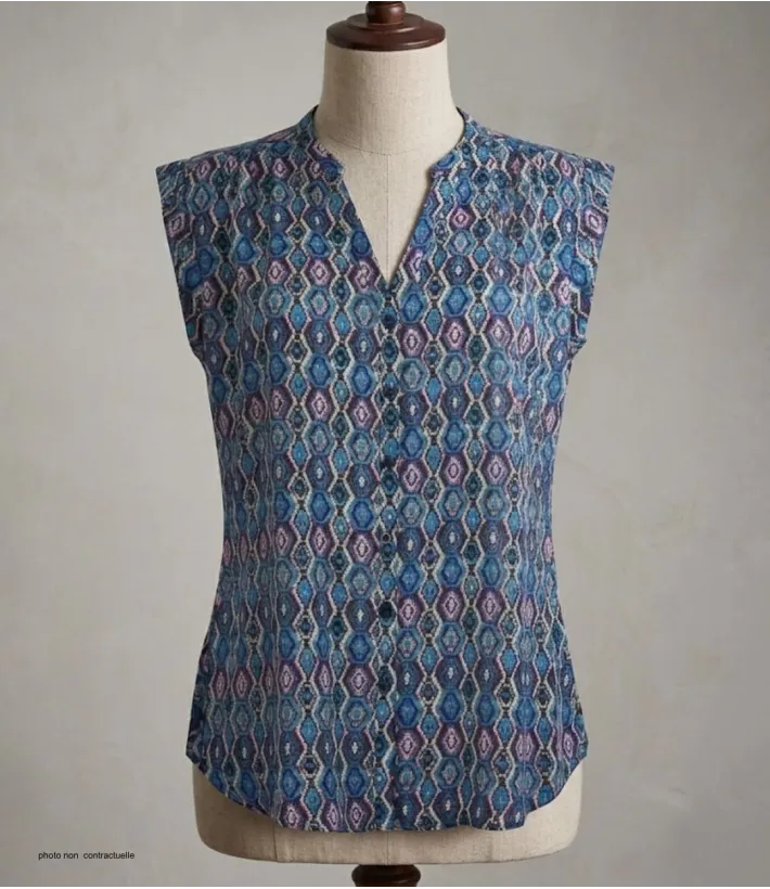 MAYFLOWER N1121A Chemisier sans manches en viscose fluide