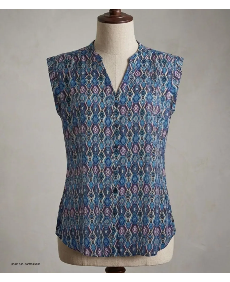 MAYFLOWER N1121A Chemisier sans manches en viscose fluide