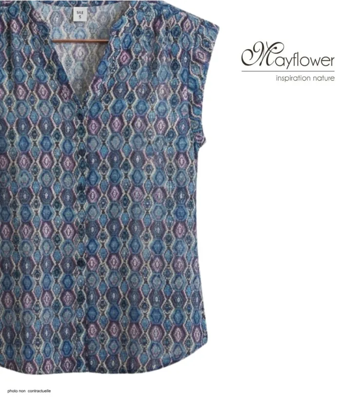 MAYFLOWER N1121A Chemisier sans manches en viscose fluide