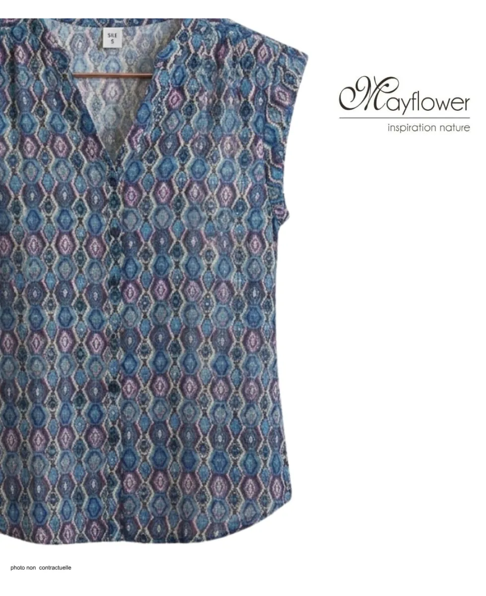 MAYFLOWER N1121A Chemisier sans manches en viscose fluide