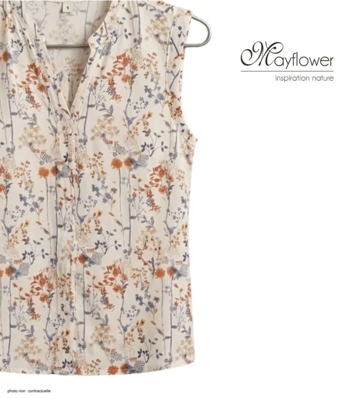 MAYFLOWER N1121B Chemisier sans manches en viscose fluide