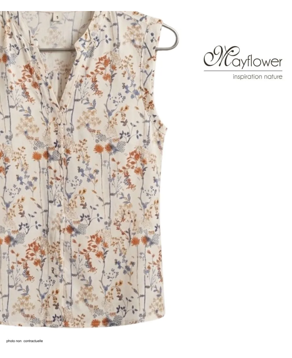 MAYFLOWER N1121B Chemisier sans manches en viscose fluide