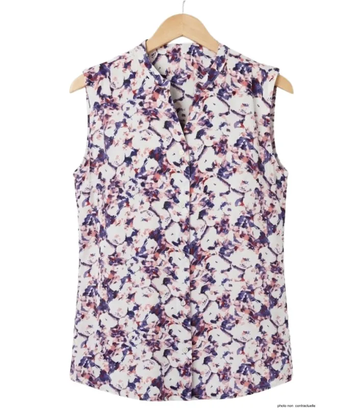 MAYFLOWER N1130A Chemisier sans manches en viscose fluide