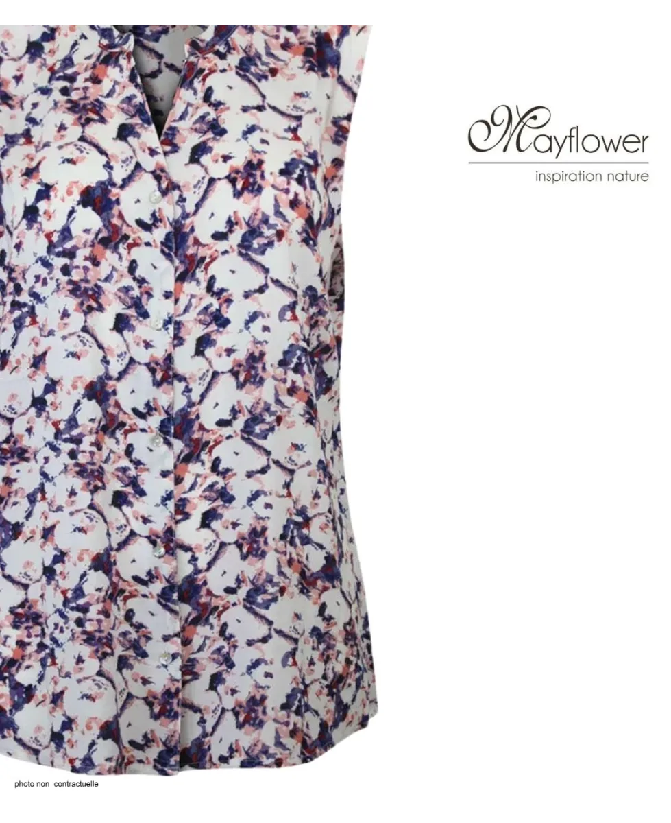 MAYFLOWER N1130A Chemisier sans manches en viscose fluide