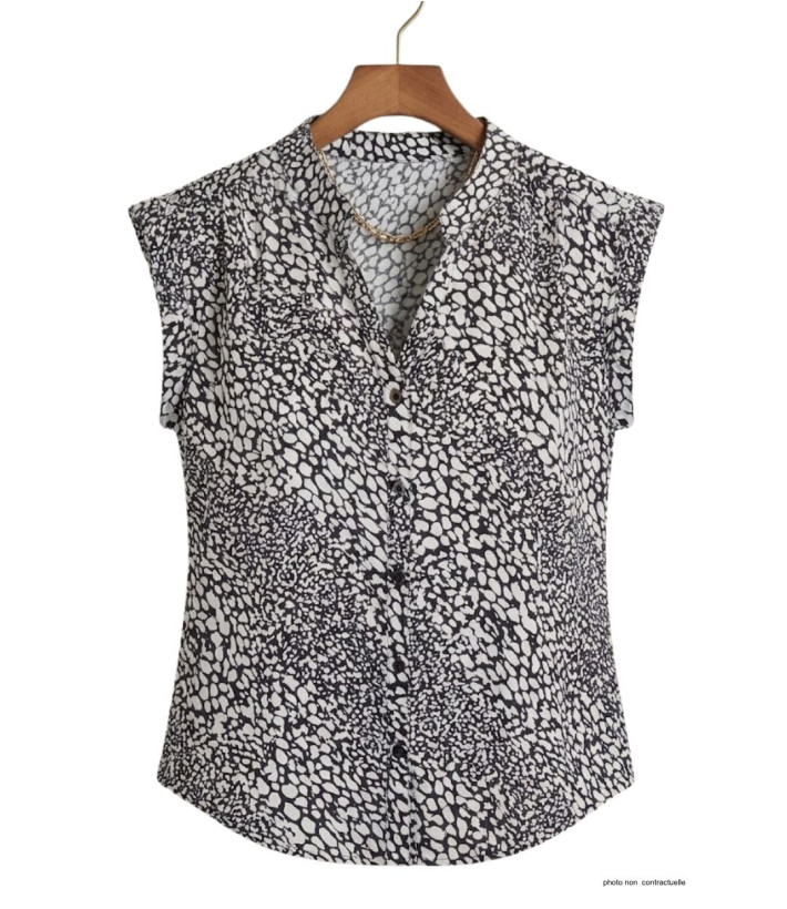 MAYFLOWER N1132A Chemisier sans manches en viscose fluide