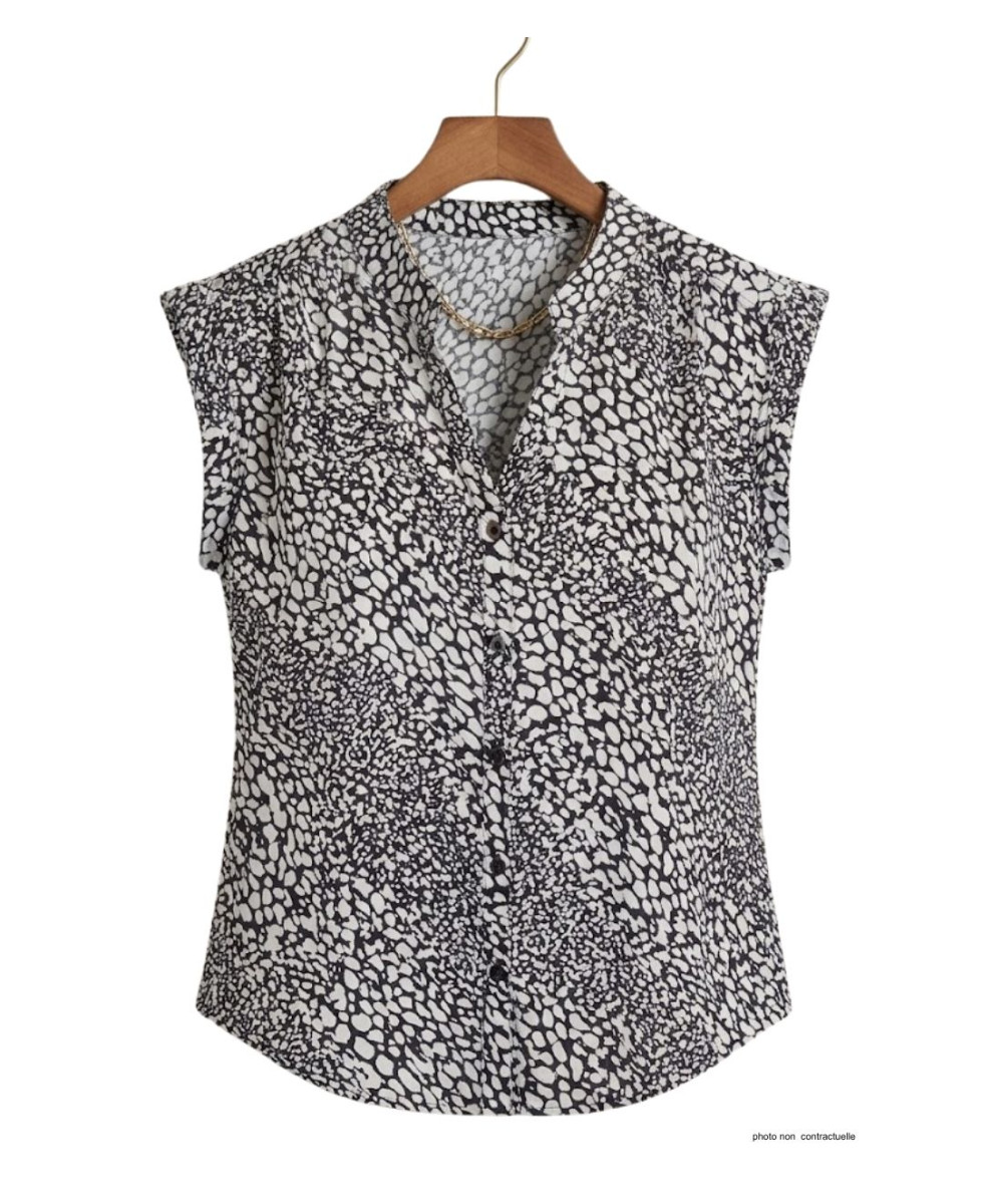 MAYFLOWER N1132A Chemisier sans manches en viscose fluide