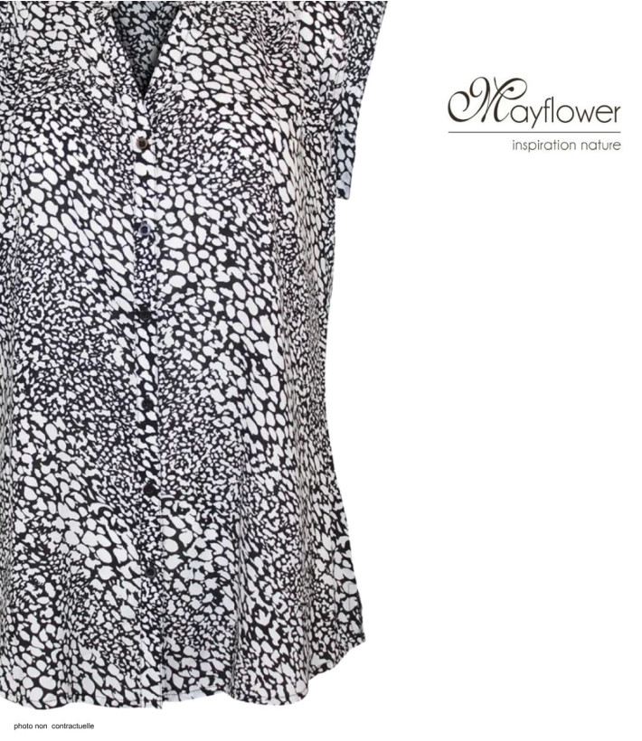 MAYFLOWER N1132A Chemisier sans manches en viscose fluide