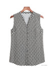 MAYFLOWER VOGUE1 Chemisier sans manches en viscose noir et blanc