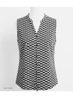 MAYFLOWER VOGUE1 Chemisier sans manches en viscose noir et blanc