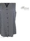 MAYFLOWER VOGUE1 Chemisier sans manches en viscose noir et blanc