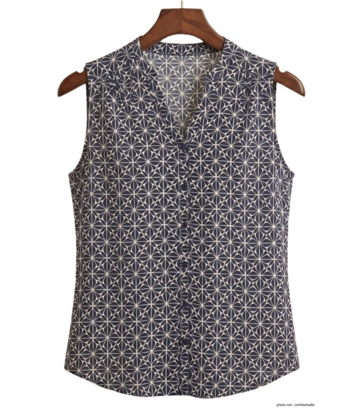 MAYFLOWER VOILOU1 Chemisier sans manches en viscose noire