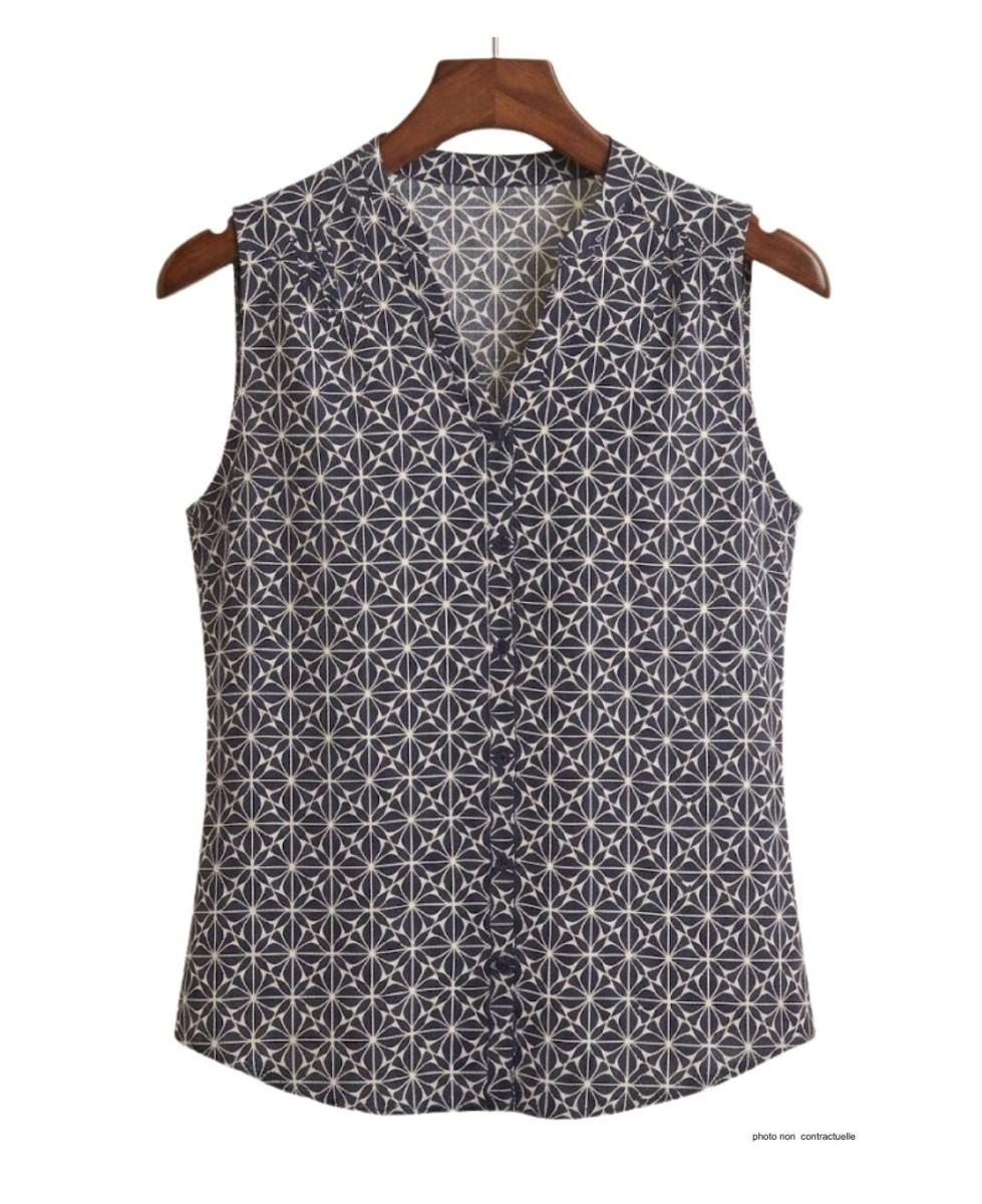 MAYFLOWER VOILOU1 Chemisier sans manches en viscose noire