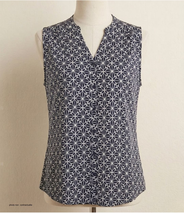 MAYFLOWER VOILOU1 Chemisier sans manches en viscose noire