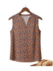 MAYFLOWER VOLTIGE1 — Chemisier sans manches orange en viscose