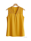 Top sans manches MAYFLOWER CHF3053A jaune en crêpe chic